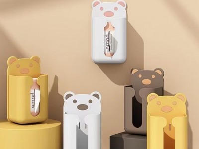 DCLOUD卡通小熊纸巾盒家用可壁挂式